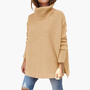 Oversized Turtleneck Sweater Women Cozy Relaxed Fit