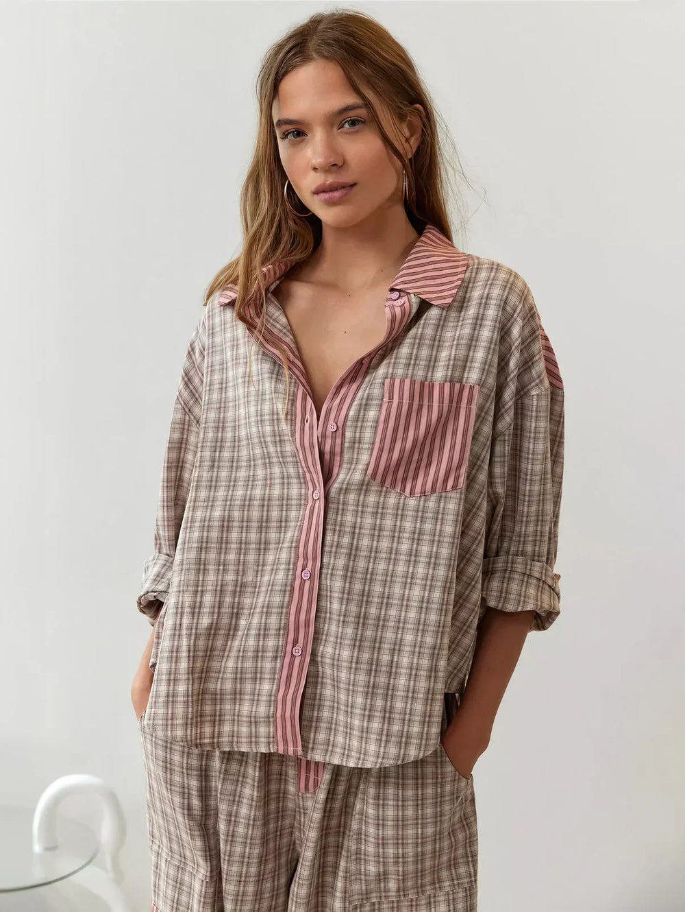 Women’s Relaxed Checkered Pajama Set