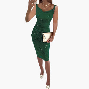 Women's Sparkling Bodycon Sequin Midi Dress
