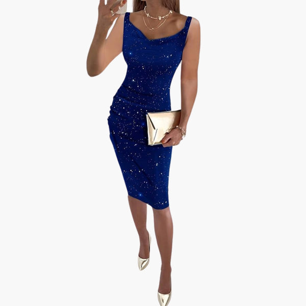 Women's Sparkling Bodycon Sequin Midi Dress