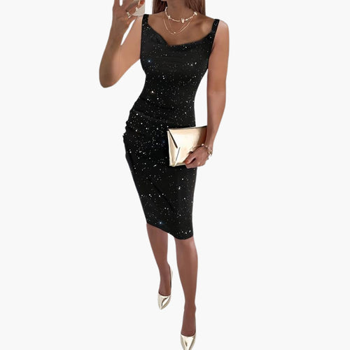 Women's Sparkling Bodycon Sequin Midi Dress