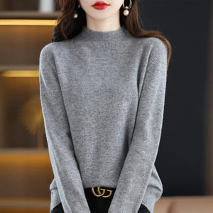 Women’s Mock Neck Sweater Slim Fit Soft Knit Top