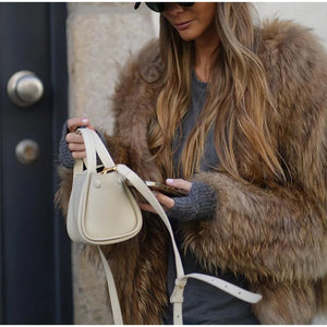Stylish Faux Fur Women's Coat Plush