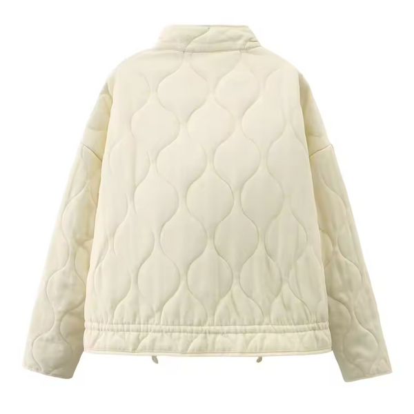 Quilted Zip-Up Casual Padded Jacket for Women
