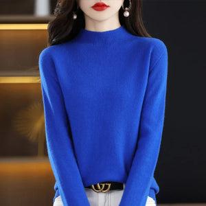 Women’s Mock Neck Sweater Slim Fit Soft Knit Top