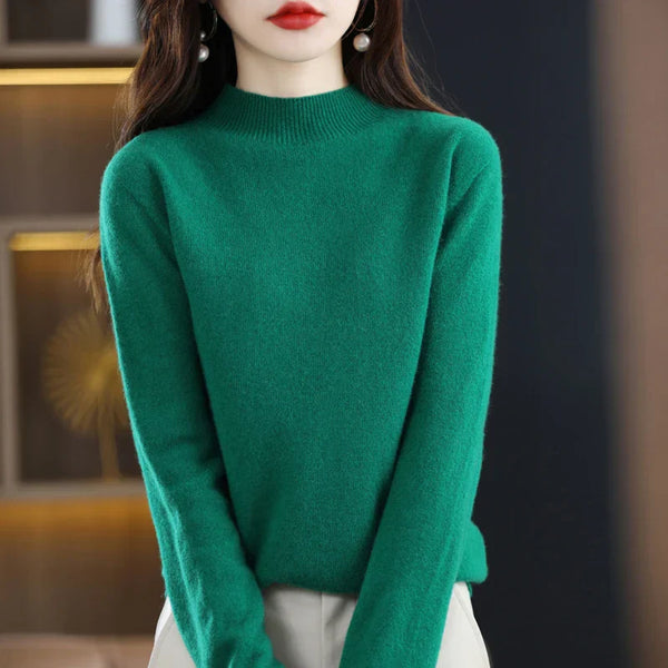 Women’s Mock Neck Sweater Slim Fit Soft Knit Top