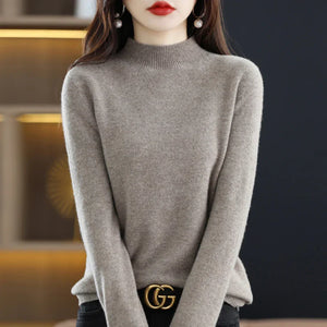 Women’s Mock Neck Sweater Slim Fit Soft Knit Top
