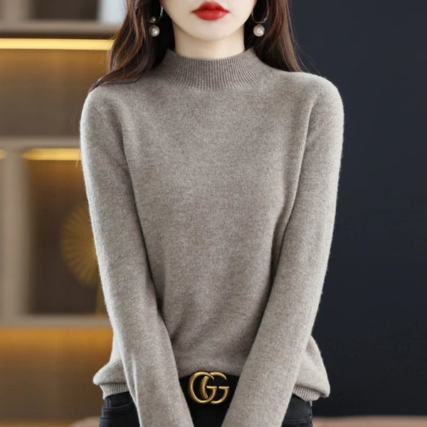 Women’s Mock Neck Sweater Slim Fit Soft Knit Top
