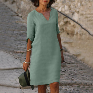 Women's V-Neck Relaxed Fit Mini Dress