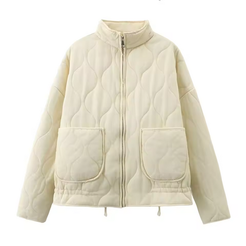 Quilted Zip-Up Casual Padded Jacket for Women