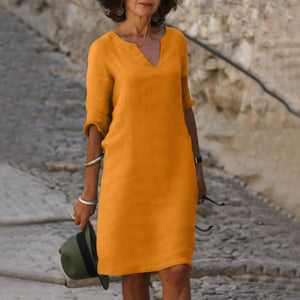 Women's V-Neck Relaxed Fit Mini Dress