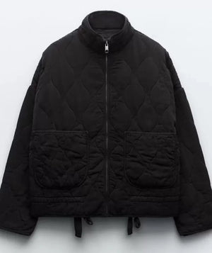 Quilted Zip-Up Casual Padded Jacket for Women