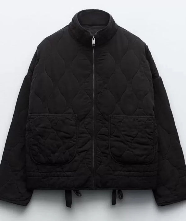 Quilted Zip-Up Casual Padded Jacket for Women