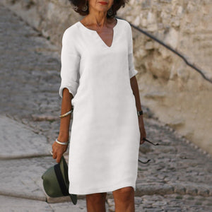 Women's V-Neck Relaxed Fit Mini Dress