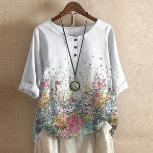 Women’s Vintage Floral Loose Fit  Boho Blouse