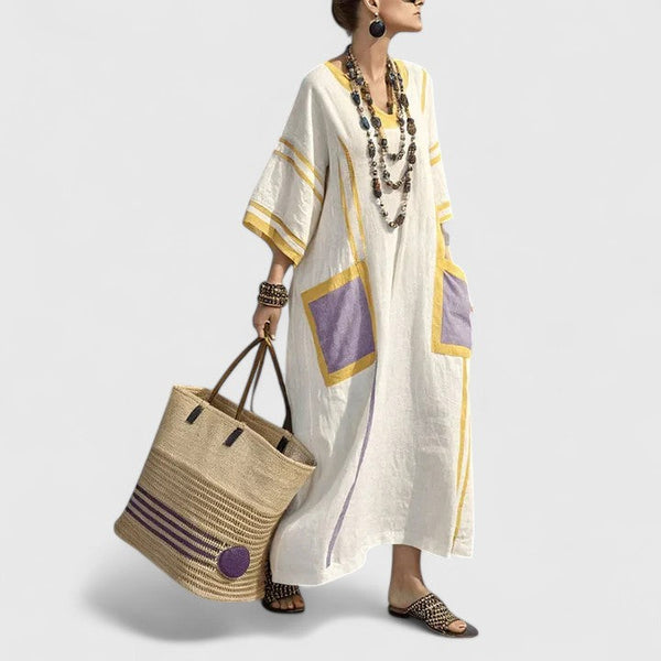 Women's Embroidered Kaftan Maxi Dress