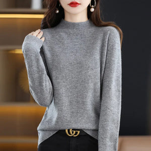 Women’s Mock Neck Sweater Slim Fit Soft Knit Top