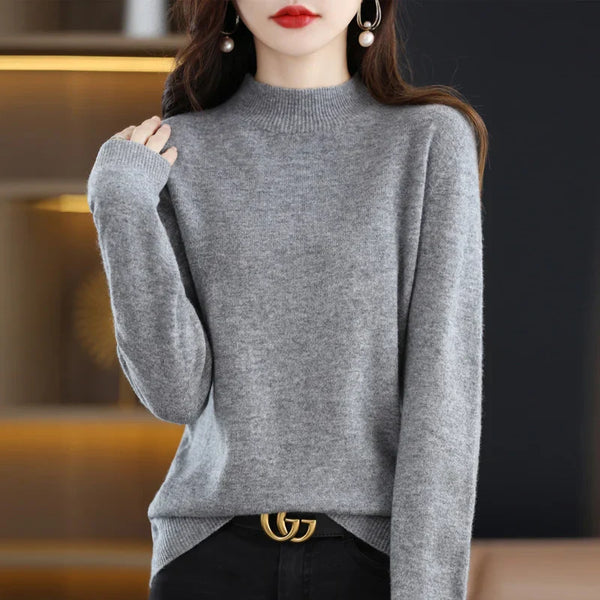 Women’s Mock Neck Sweater Slim Fit Soft Knit Top