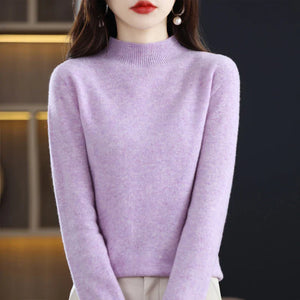 Women’s Mock Neck Sweater Slim Fit Soft Knit Top