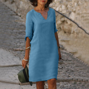 Women's V-Neck Relaxed Fit Mini Dress