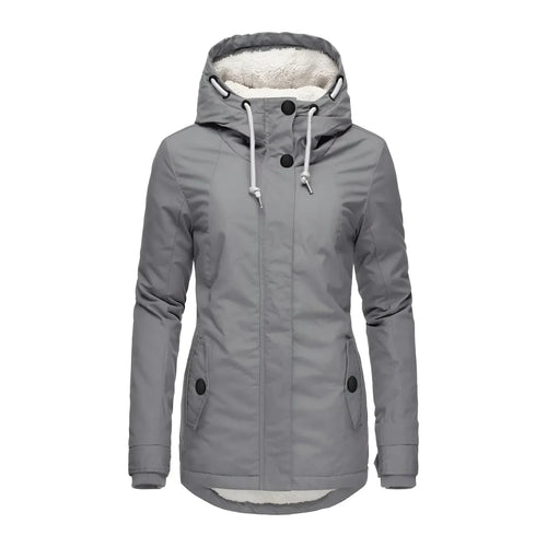 Women's Waterproof Winter Coat with Hood and Longline Design