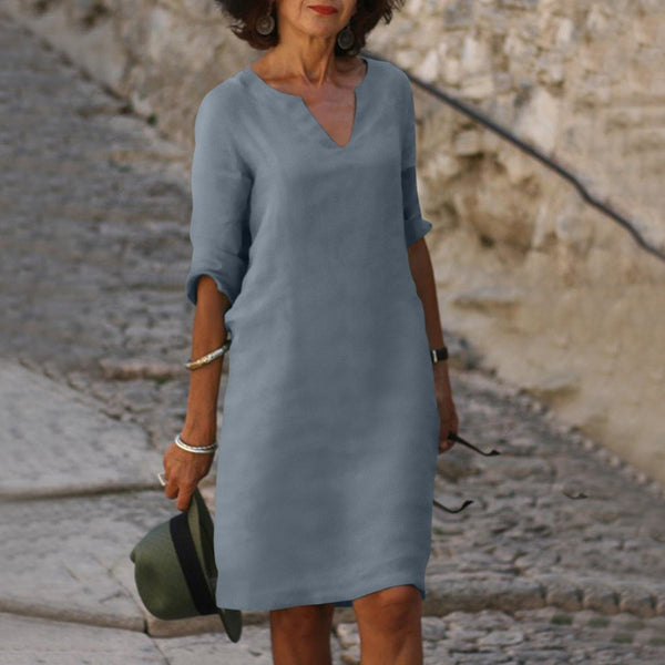 Women's V-Neck Relaxed Fit Mini Dress