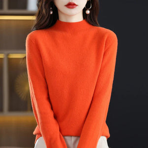 Women’s Mock Neck Sweater Slim Fit Soft Knit Top