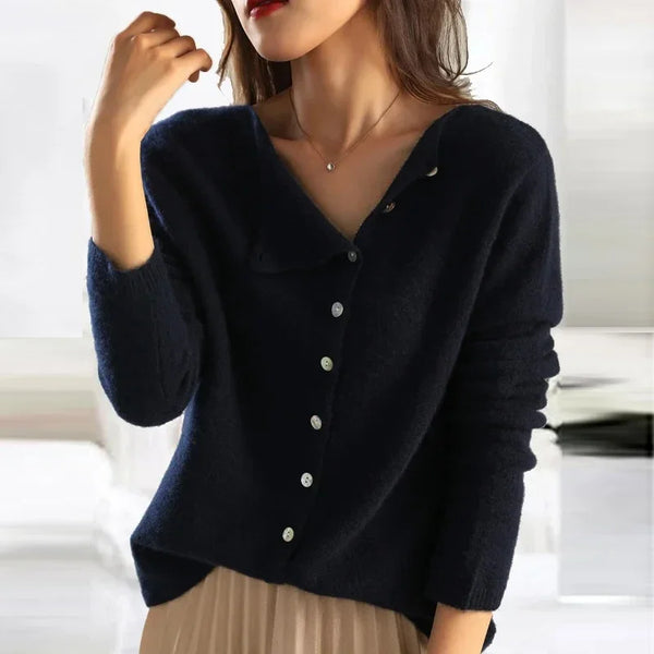 Lightweight Buttoned Womens Stretch Sweater