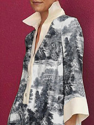 Chic Vintage Floral Mini Tunic Dress for Women