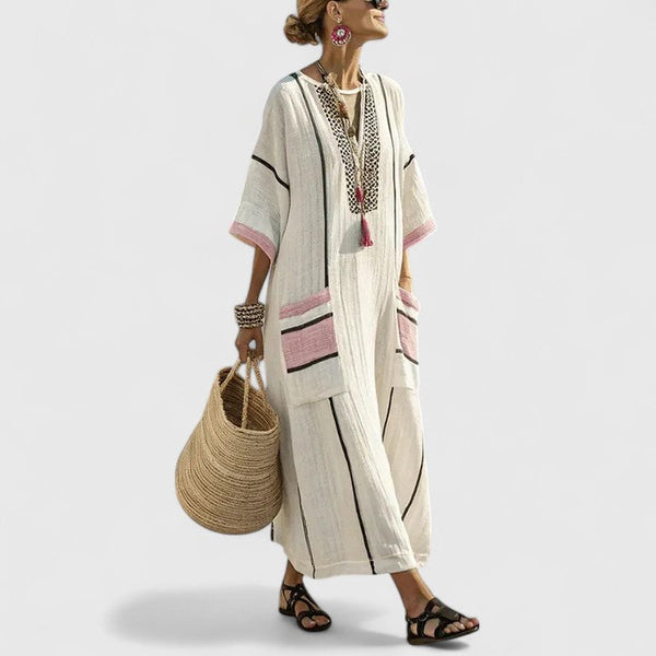 Women's Embroidered Kaftan Maxi Dress