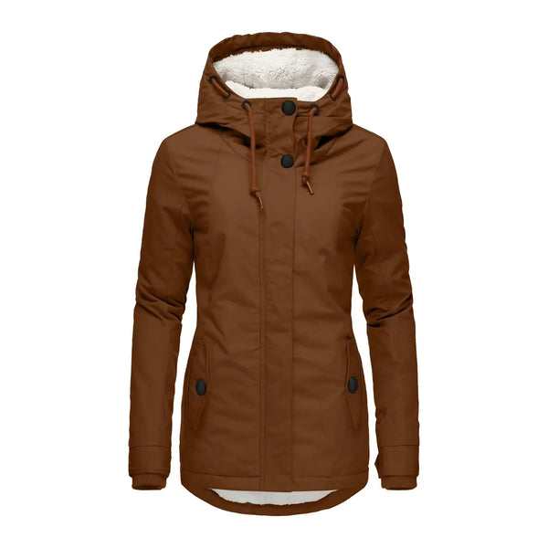 Women's Waterproof Winter Coat with Hood and Longline Design