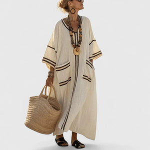 Women's Embroidered Kaftan Maxi Dress