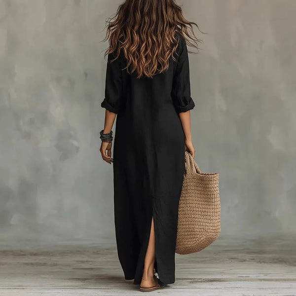 Women’s Boho Button-Down Maxi Dress
