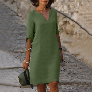Women's V-Neck Relaxed Fit Mini Dress