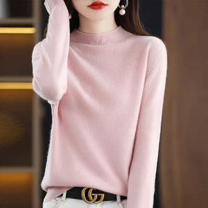 Women’s Mock Neck Sweater Slim Fit Soft Knit Top