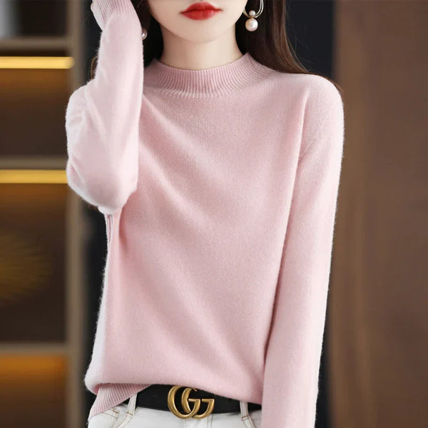 Women’s Mock Neck Sweater Slim Fit Soft Knit Top