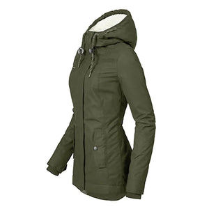 Women's Waterproof Winter Coat with Hood and Longline Design