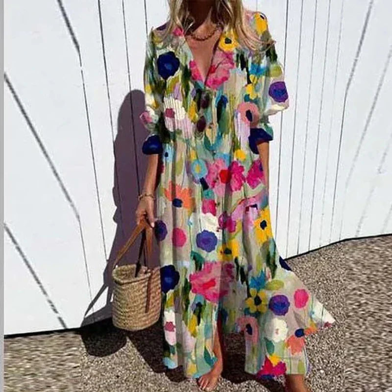 Women’s Floral Print Boho Maxi Dress