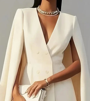 Women's Shawl Collar Double-Breasted Mini Dress