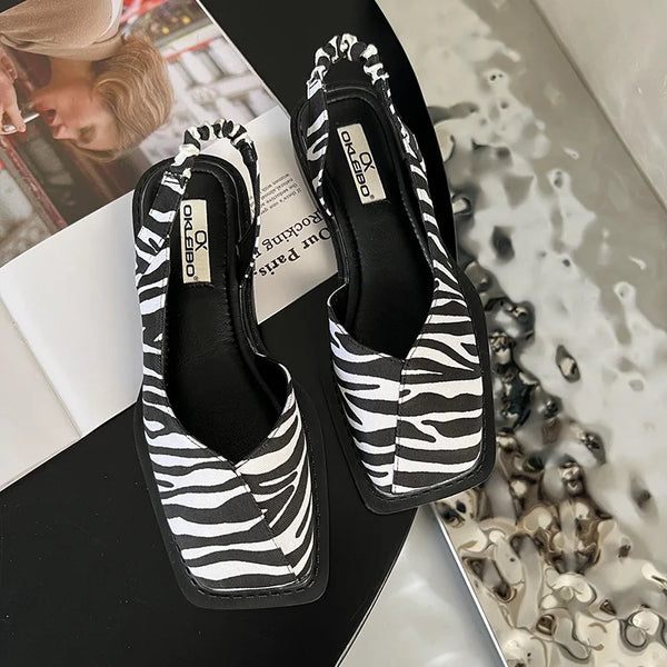 Stylish Women's Slingback Sandals with Comfortable Square Toe