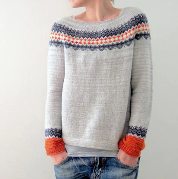 Cozy Knit Sweater with Fair Isle Pattern