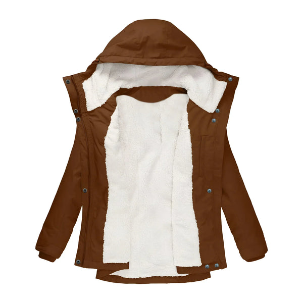 Women's Waterproof Winter Coat with Hood and Longline Design