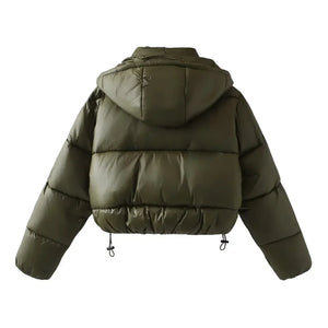 Chaqueta acolchada impermeable para mujer con capucha