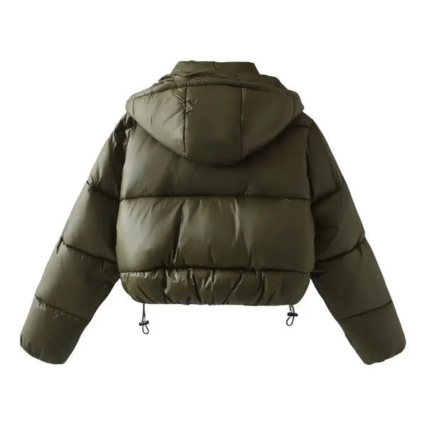 Chaqueta acolchada impermeable para mujer con capucha