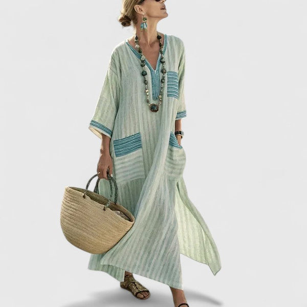 Women's Embroidered Kaftan Maxi Dress