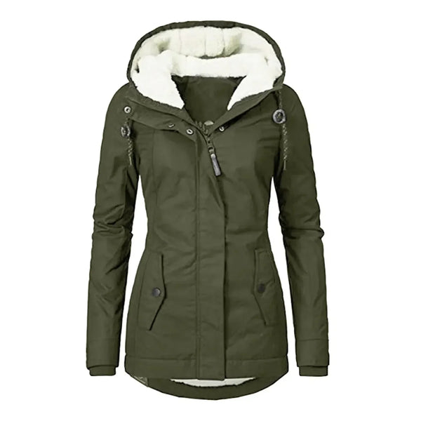 Women's Waterproof Winter Coat with Hood and Longline Design