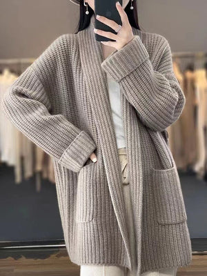 Women's V-Neck Cardigan Loose Fit