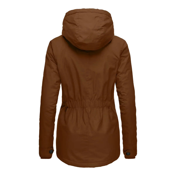 Women's Waterproof Winter Coat with Hood and Longline Design