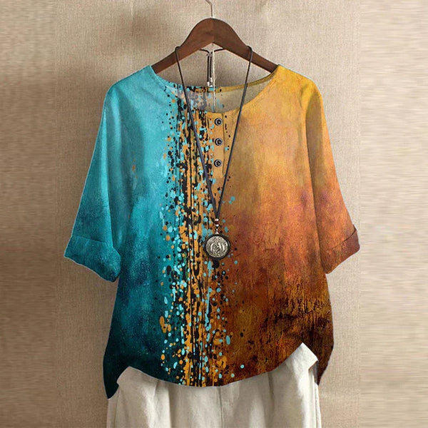 Women’s Vintage Floral Loose Fit  Boho Blouse