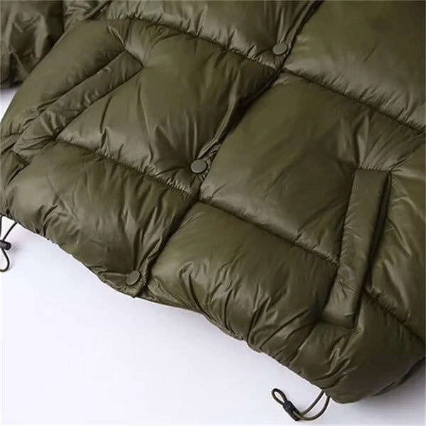 Chaqueta acolchada impermeable para mujer con capucha